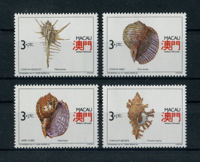 1991 - Afinsa nº 646/649. Conchas. Série completa nova SEM CHARNEIRA (**) e com goma original. ISOLADOS (ser ser em tira). Em boas condições.