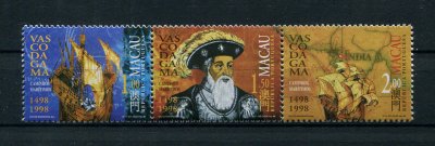 1998 - Afinsa nº 956/958. Vasco da Gama 1498-1998. Série completa nova SEM CHARNEIRA (**) e com goma original. EM TIRA. Em boas condições.