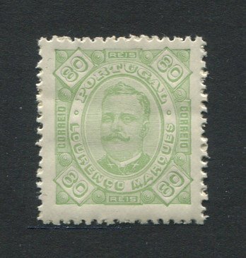1893 - Afinsa nº 9. D. Carlos. Selo de 80 reis novo SEM CHARNEIRA (**) e com goma original. Em boas condições.