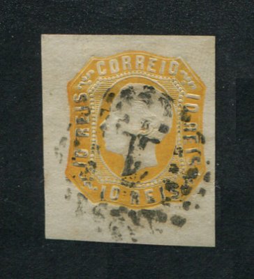 1862/4 - Afinsa nº 15. D. Luís I. EXEMPLAR DE LUXO. Selo de 10 reis usado. Boas margens. Em boas condições.