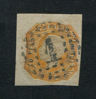 1862/4 - Afinsa nº 15. D. Luís I. EXEMPLAR DE LUXO. Selo de 10 reis usado. Boas margens. Em boas condições.