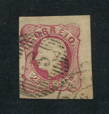1862/4 - Afinsa nº 16. D. Luís I. Selo de 25 reis usado. Boas margens. Em boas condições. Carimbo nº 56 - Braga. EXEMPLAR NORMAL.