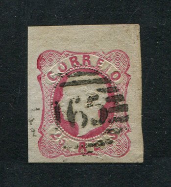 1862/4 - Afinsa nº 16. D. Luís I. Selo de 25 reis usado. Boas margens. Em boas condições. Carimbo nº 165 - Elvas. EXEMPLAR NORMAL.