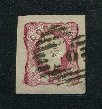 1862/4 - Afinsa nº 16. D. Luís I.Selo de 25 reis usado. Boas margens mas apresenta um vinco e uma pequena transparência. EXEMPLAR DE 2ª ESCOLHA.