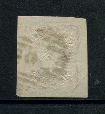 1862/4 - Afinsa nº 16. D. Luís I.Selo de 25 reis usado. Boas margens mas apresenta um vinco e uma pequena transparência. EXEMPLAR DE 2ª ESCOLHA.