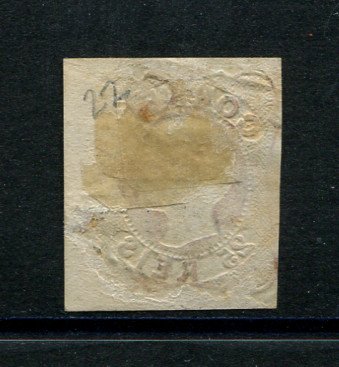 1862/4 - Afinsa nº 16. D. Luís I.Selo de 25 reis usado. Boas margens mas apresenta transparências. Carimbo nº 17 - Caldas da Rainha. EXEMPLAR DE 2ª ESCOLHA.