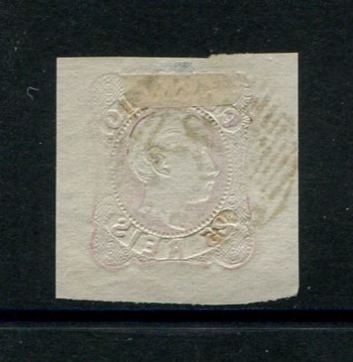 1862/4 - Afinsa nº 16. D. Luís I.Selo de 25 reis usado. Boas margens mas apresenta uma pequena transparência. Carimbo nº 56 - Braga. EXEMPLAR DE 2ª ESCOLHA.