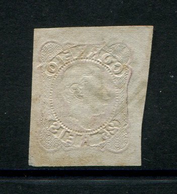 1862/4 - Afinsa nº 16. D. Luís I.Selo de 25 reis usado. Boas margens mas apresenta o cunho ligeiramente aberto. Carimbo nº 165 - Elvas. EXEMPLAR DE 2ª ESCOLHA.