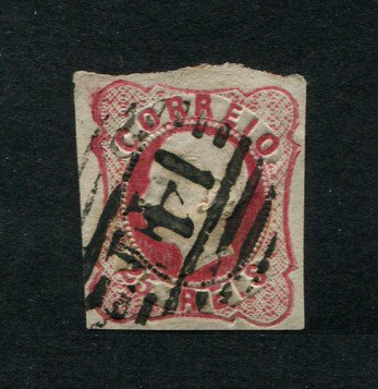 1862/4 - Afinsa nº 16. D. Luís I.Selo de 25 reis usado. Margens pequenas. Em boas condições. Carimbo nº 141 Castelo Branco. EXEMPLAR DE 2ª ESCOLHA.