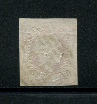 1862/4 - Afinsa nº 16. D. Luís I.Selo de 25 reis usado. Margens pequenas. Apresenta o cunho ligeiramente aberto. Carimbo nº 145 - Covilhã. EXEMPLAR DE 2ª ESCOLHA.