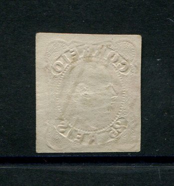 1862/4 - Afinsa nº 16. D. Luís I.Selo de 25 reis usado. Margens pequenas. Em boas condições. Carimbo nº 70 - Penafiel. EXEMPLAR DE 2ª ESCOLHA.