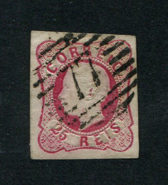 1862/4 - Afinsa nº 16. D. Luís I.Selo de 25 reis usado. Margens pequenas. Em boas condições. Carimbo nº 77 - Coimbra. EXEMPLAR DE 2ª ESCOLHA.