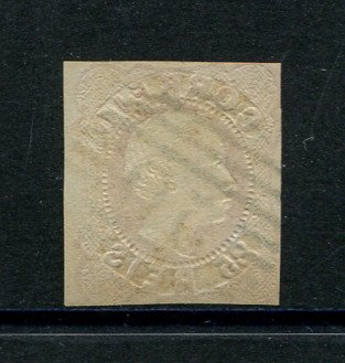 1862/4 - Afinsa nº 16. D. Luís I.Selo de 25 reis usado. Margens pequenas. Em boas condições. Precursor dos Açores - Carimbo 50 - Ponta Delgada. EXEMPLAR DE 2ª ESCOLHA.