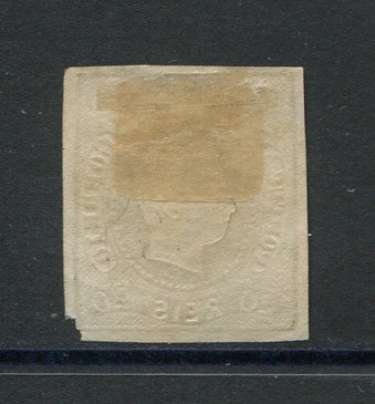 1866/7 - Afinsa nº 21. D. Luís I, fita curva.Selo de 20 reis usado. Margens pequenas. Em boas condições. Carimbo nº 218 - Portimão. EXEMPLAR DE 2ª ESCOLHA.