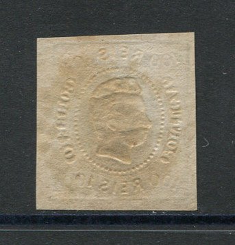 1866/7 - Afinsa nº 25a. D. Luís I, fita curva. Selo de 100 reis usado. Tipo Ia. Em boas condições. EXEMPLAR NORMAL.