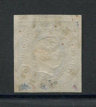 1866/7 - Afinsa nº 26. D. Luís I, fita curva. Selo de 120 reis usado. Boas margens. Carimbo nº 197 - Évora (2ª REFORMA). Em boas condições. EXEMPLAR NORMAL.