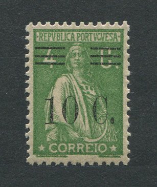1928 - Afinsa nº 456a. Ceres com sobretaxa. Selo de 10c/4c novo SEM CHARNEIRA (**) e com goma original. SOBRECARGA/BARRAS TIPO I. Papel liso, 12x11 1/2. Em boas condições.