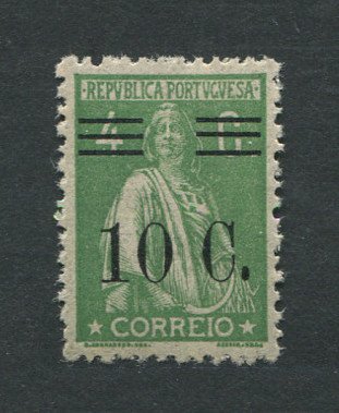 1928 - Afinsa nº 456f. Ceres com sobretaxa. Selo de 10c/4c novo SEM CHARNEIRA (**) e com goma original. SOBRECARGA/BARRAS TIPO IX. Papel liso, 12x11 1/2. Em boas condições.