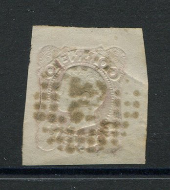 1856/8 - Afinsa nº 13. D. Pedro V. Cabelos anelados.Selo de 25 reis usado. Boas margens mas apresenta uma pequena transparência e um vinco. EXEMPLAR DE 2ª ESCOLHA.