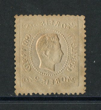 1867/70 - Afinsa nº 35. D. Luís I, fita curva denteado. Selo de 240 reis usado. Em boas condições.