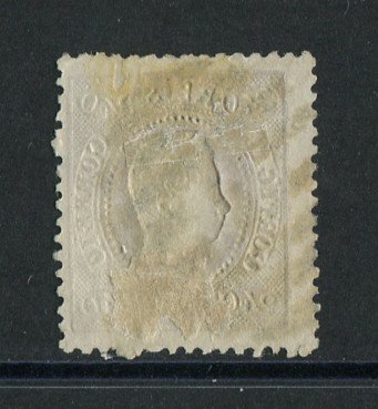1867/70 - Afinsa nº 35. D. Luís I, fita curva denteado. Selo de 240 reis usado. Em boas condições.