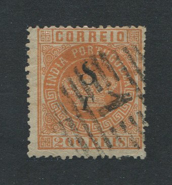 1881- Afinsa nº 110. Coroa com sobretaxa. Selo de 8t/200r usado. Denteado 12 1/2. Em boas condições.