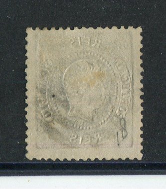 1867/70 - Afinsa nº 27. D. Luís I, fita curva denteado. Selo de 5 reis usado. Carimbo nº 183 - Portalegre (2ª reforma). Em boas condições.