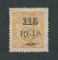 1902 - Afinsa nº 64. D. Carlos I com sobretaxa. Selo de 115r/5r novo COM CHARNEIRA (*) e goma original. Em boas condições.