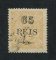 1902 - Afinsa nº 62d. D. Carlos I com sobretaxa. Selo de 65r/5r usado. Denteado 13 1/2, papel pontinhado. Com CERTIFICADO DE PERITAGEM (CERTIFICATE). Em boas condições.