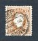 1870/6 - Afinsa nº 38E. D. Luis I, fita direita. Selo de 15 reis usado. Papel porcelana, denteado 12 1/2. Em boas condições.