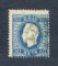 1879/80 - Afinsa nº 50. D. Luis I fita direita, novas cores. Selo de 50 reis usado. AZUL. Papel liso, denteado 12 1/2. Em boas condições.