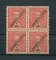 1911 - Afinsa nº 208. D. Carlos I com sobrecarga REPUBLICA. Selos de 1T EM QUADRA. Novos SEM CHARNEIRA (**) e com goma original. Em boas condições.