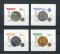 2020 - Afinsa nº 5230/5233. Numismática Portuguesa - SELOS AUTOADESIVOS (1º grupo). Série completa nova sem charneira. Goma original. Em boas condições.