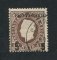 1893 - Afinsa nº 27c. D. Luis I fita direita com sobrecarga. Selo de 5r/40r usado. Sobrecarga 4 a preto. Algarismo "5" MAIOR À ESQUERDA com 5mm de altura. Tem uma pequena reparação.