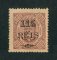 1902 - Afinsa nº 67. D. Carlos I com sobretaxa. Selo de 115r/100r novo SEM GOMA. Papel porcelana, denteado 12 1/2. Em boas condições.