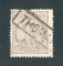 1882/83 - Afinsa nº 57d. D. Luis I de frente. Selo de 25 reis usado. Papel liso, denteado 12 1/2. CARIMBO NOMINATIVO - THOMAR (TOMAR). Em boas condições.