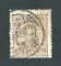 1882/83 - Afinsa nº 57e. D. Luis I de frente. Selo de 25 reis usado. Papel liso, denteado 13 1/2. CARIMBO DE TORRES NOVAS. Tem o denteado ligeiramente irregular.