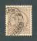 1882/83 - Afinsa nº 57c. D. Luis I de frente. Selo de 25 reis usado. Papel liso, denteado 11 1/2. CARIMBO DE SANTAREM. Pequena transparência.