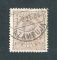 1882/83 - Afinsa nº 57d. D. Luis I de frente. Selo de 25 reis usado. Papel liso, denteado 12 1/2. CARIMBO DA AZAMBUJA. Em boas condições.