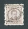 1882/83 - Afinsa nº 57. D. Luis I de frente. Selo de 25 reis usado. Papel porcelana, denteado 11 1/2. CARIMBO DE SANTARÉM. Pequena transparência.