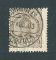 1882/83 - Afinsa nº 57d. D. Luis I de frente. Selo de 25 reis usado. Papel liso, denteado 12 1/2. CARIMBO DE MÉRTOLA. Ligeiro vinco e denteado irregular.
