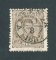 1882/83 - Afinsa nº 57d. D. Luis I de frente. Selo de 25 reis usado. Papel liso, denteado 12 1/2. CARIMBO DE VALENÇA. Pequena transparência.