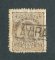 1882/83 - Afinsa nº 57e. D. Luis I de frente. Selo de 25 reis usado. Papel liso, denteado 13 1/2. CARIMBO NOMINATIVO - TAVIRA. Vários defeitos.