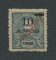 1913 - Afinsa nº 144a. D. Carlos com sobrecarga local REPUBLICA. Selo de 10a/12a novo sem goma como emitido. "1" PONTA CURTA. Em boas condições.