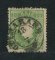 1879/80 - Afinsa nº 49. D. Luis I, fita direita novas cores.Selo de 10 reis usado. VERDE AMARELO. Papel liso, denteado 12 1/2. Carimbo de Guimarães. Pequena transparência.