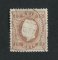 1870/6 - Afinsa nº 38E. D. Luis I, fita direita.Selo de 15 reis usado. Papel porcelana, denteado 12 1/2. Denteado irregular.