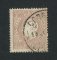 1870/6 - Afinsa nº 38J. D. Luis I, fita direita.Selo de 15 reis usado. Papel porcelana, denteado 13 1/2. Pequena transparência.