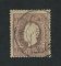 1870/6 - Afinsa nº 38C. D. Luis I, fita direita. Selo de 15 reis usado. Papel liso, denteado 13 1/2. Carimbo de Alcobaça. Em boas condições.