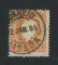 1870/6 - Afinsa nº 42. D. Luis I, fita direita. Selo de 80 reis usado. Papel liso, denteado 12 1/2. Em boas condições.