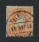 1870/6 - Afinsa nº 42. D. Luis I, fita direita.Selo de 80 reis usado. Papel liso, denteado 12 1/2. Carimbo da Figueira da Foz. Canto curto.